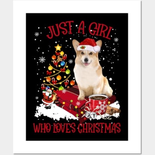 Corgi Just A Girl Who Loves Christmas Posters and Art